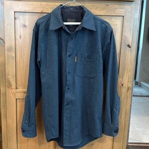 Pendleton Trail elbow patch Men's Blue Casual Button Down Shirt